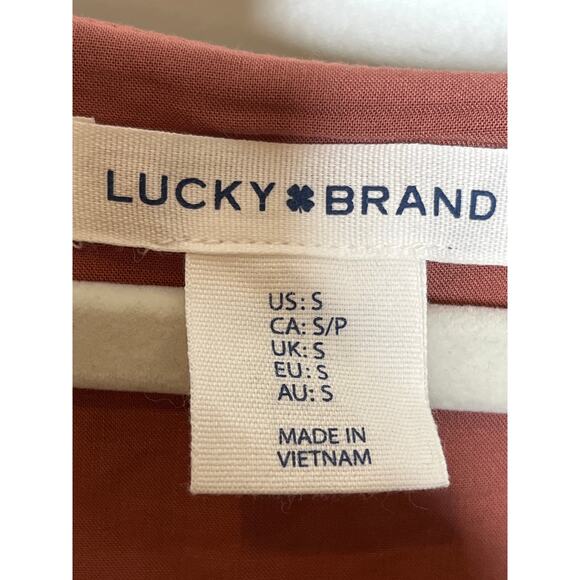 Lucky Brand Burgundy V Neck Paisley Print Swing Dress Small - Picture 4 of 7